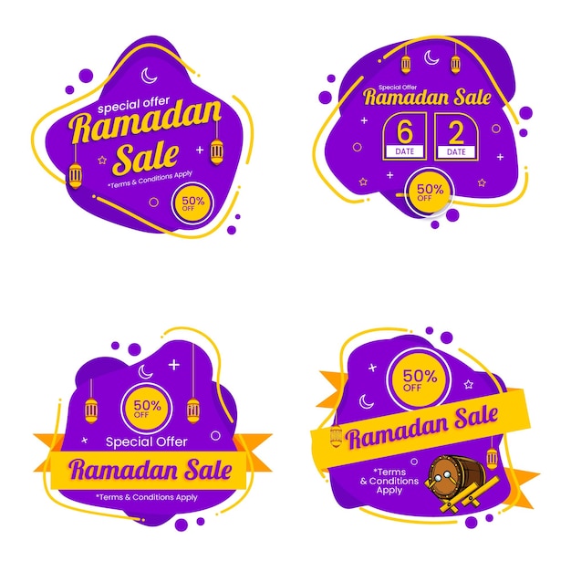 Set van Ramadan Sale-badge