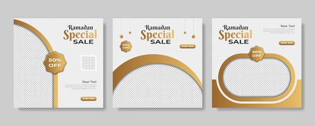 Set van Ramadan Sale Banner webpromotie banner social media postsjabloon Vectorillustratie