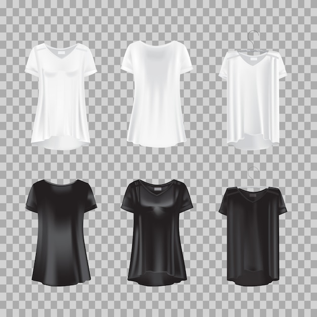 Set van realistische dames t-shirts - tunieken