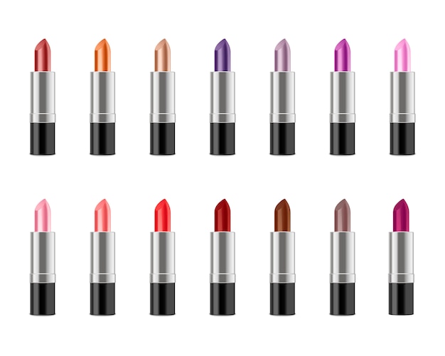 Set van realistische lippenstift