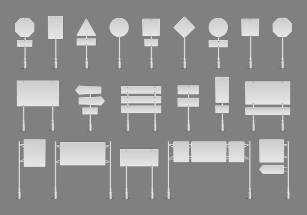 Vector set van realistische verkeersborden roadsign-symbool