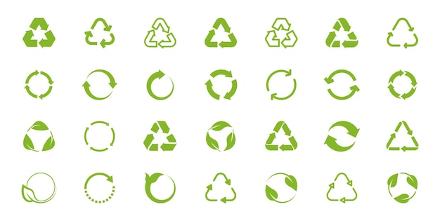 Set van recycle pictogram Recycle symbool