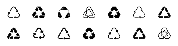 Set van recycle pictogram Recycle symbool