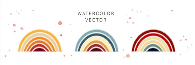 Vector set van regenboog kleurrijke spectrum aquarel stijl