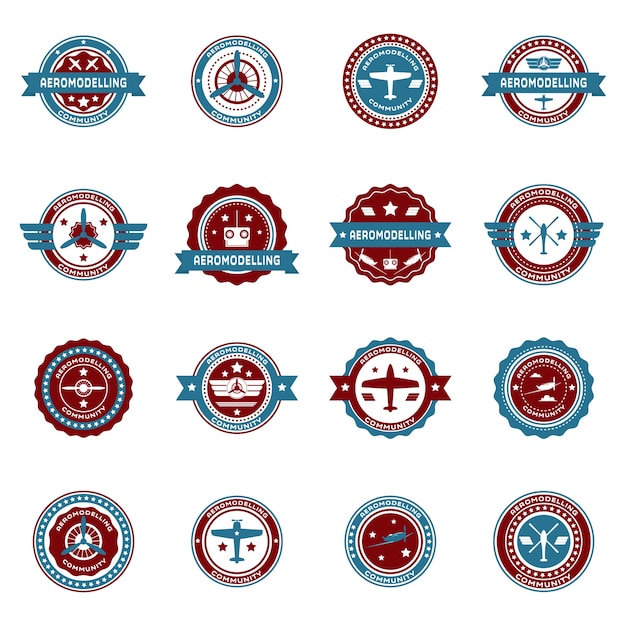 Vector set van retro aero-logo