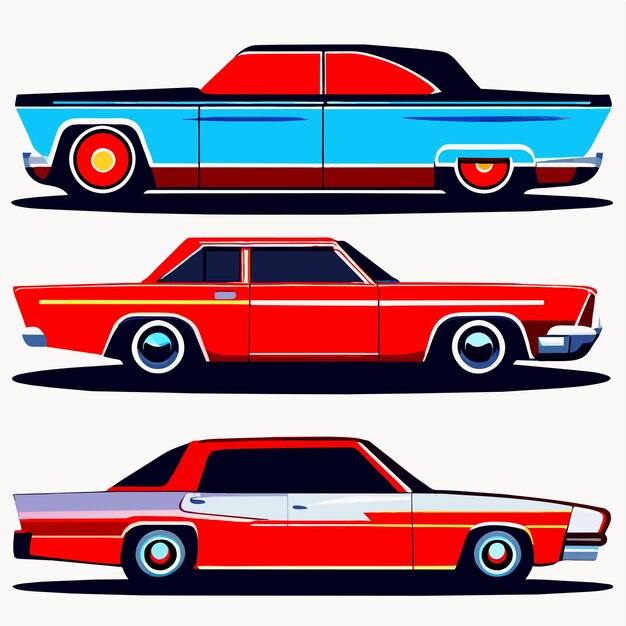 Set van retro auto vector illustratie