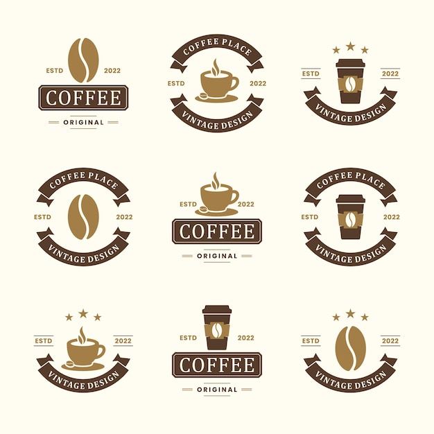 Set van retro koffie logo collectie.