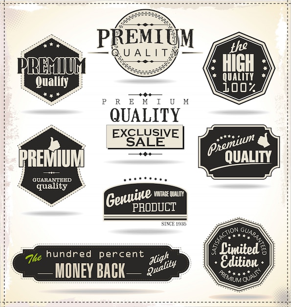 Vector set van retro vintage labels