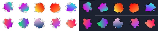 Set van ronde kleurrijke vectorvormen Abstracte vectorbanners Ontwerpelementen Vectorillustratie
