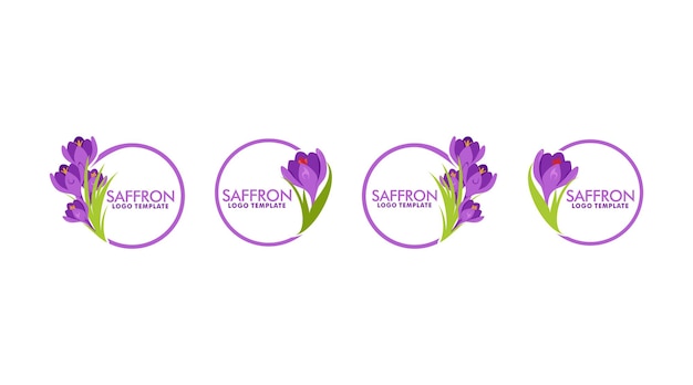 set van saffraan logo sjabloon saffraan vector geïsoleerd op een witte achtergrond