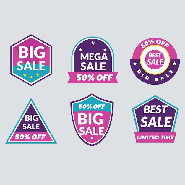 Set van Sale Element badges Template banner shopping badges Sale tags en labels sale discount s
