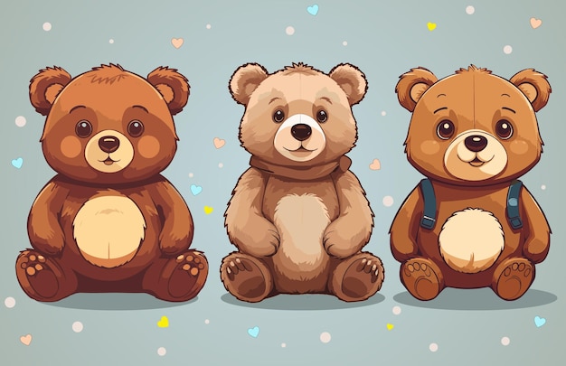 Vector set van schattige cartoon beren