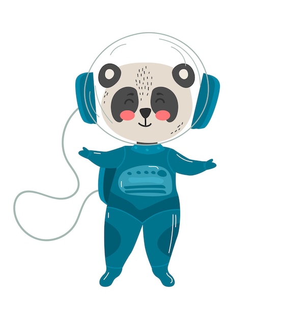 Set van schattige dieren astronauten cartoon stijl vectorillustratie geïsoleerd in witte achtergrond cartoon