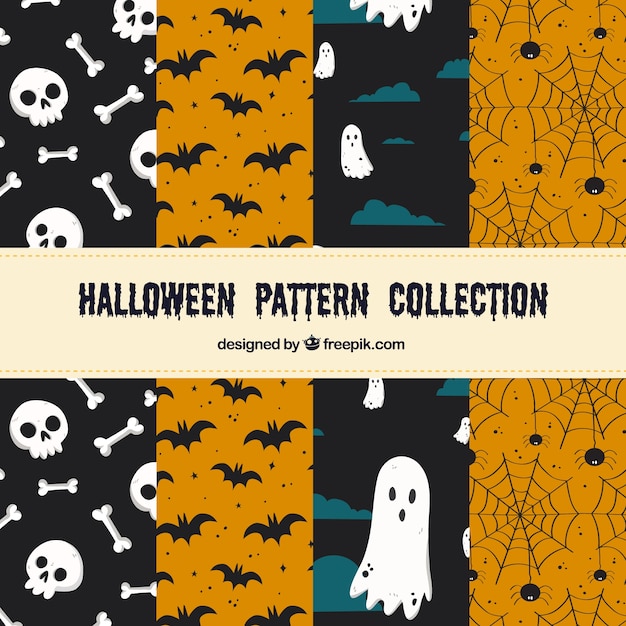 Set van schattige Halloween patronen