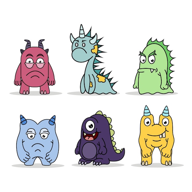 Vector set van schattige monsters karakter illustratie