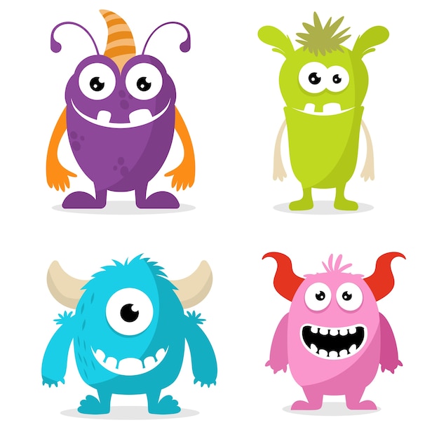 Vector set van schattige monsters karakter