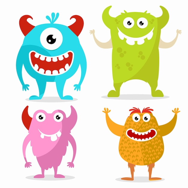 Vector set van schattige monsters karakter