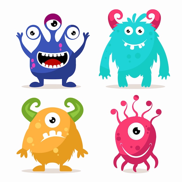 Vector set van schattige monsters karakter