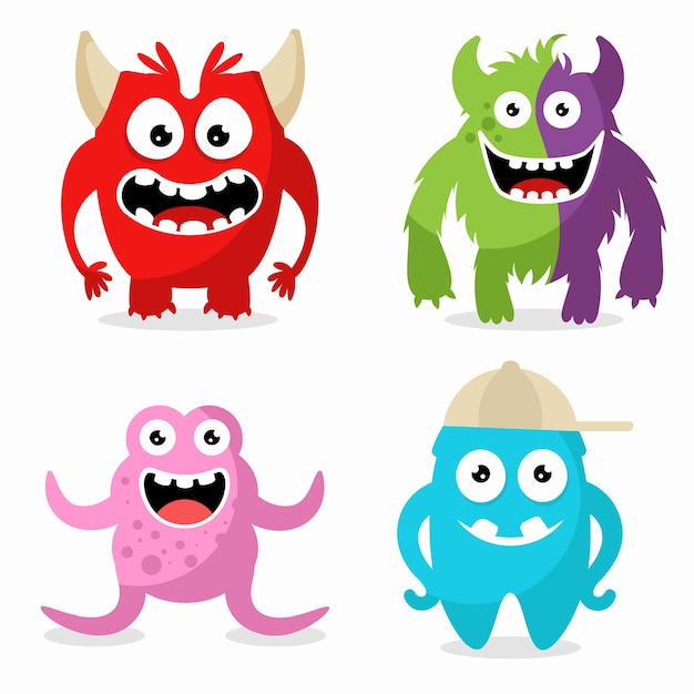 Vector set van schattige monsters karakter