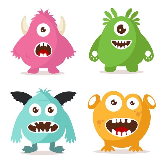 Vector set van schattige monsters karakter