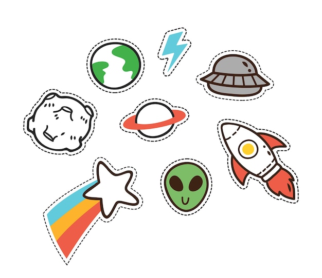 Set van schattige patches, leuke stickers set