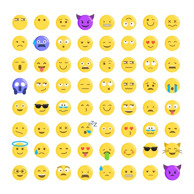 Vector set van schattige smiley emoticons