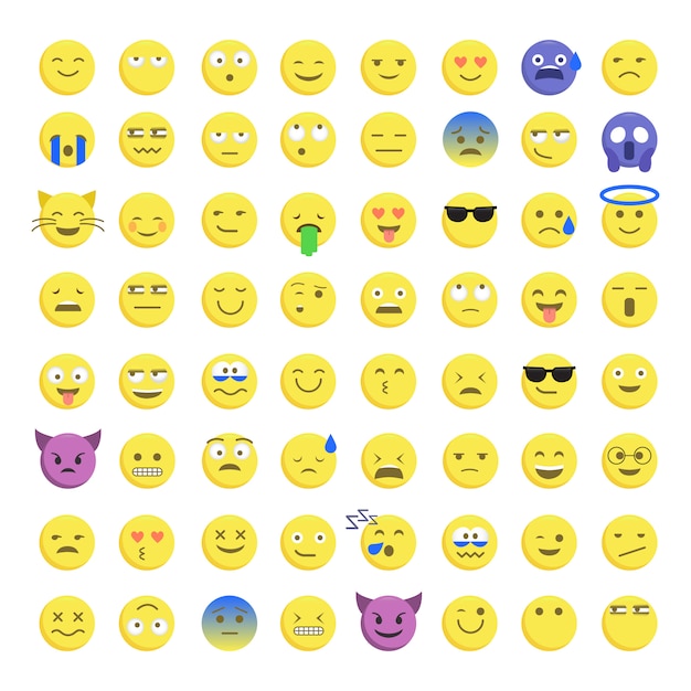 Set van schattige smiley emoticons