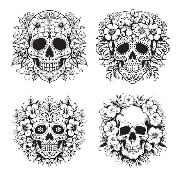Set van schedel logo vector illustratie