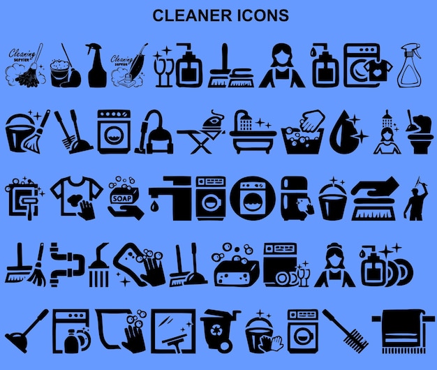 set van schonere iconen vector