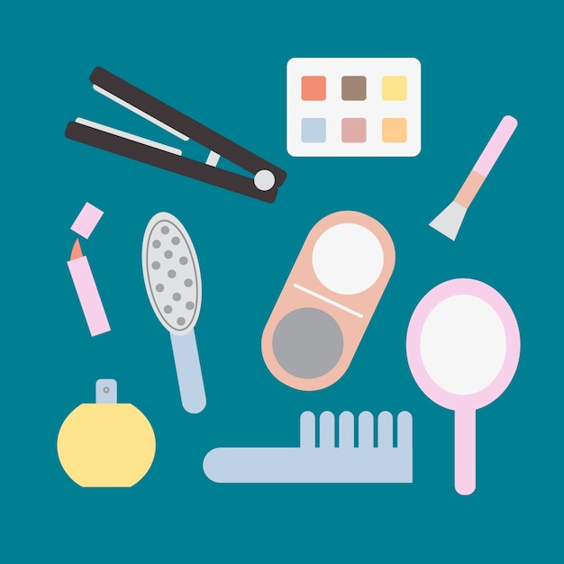 Set van schoonheid make-up vector