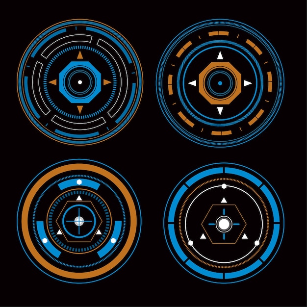 Set van sci fi futuristische gebruikersinterfaces