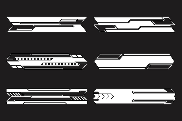 Set van Scifi Interface Element Futuristische Technologie Frame HUD Element