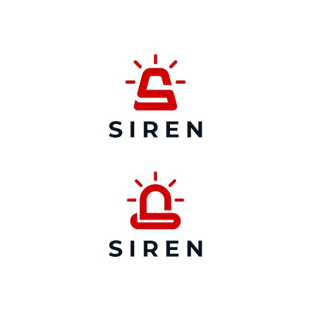 Set van sirene Alarm Ambulance auto medische gezondheid met eerste letter S Logo ontwerp inspiratie