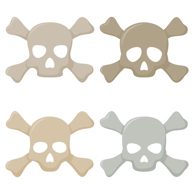 Set van Skull and Crossbones geïsoleerd op een witte achtergrond