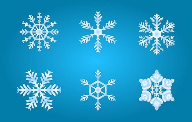 Set van sneeuwvlokken kerst tamplate ontwerp