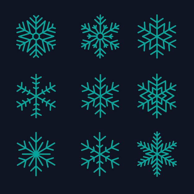 Set van sneeuwvlokken Kerstmis ontwerp vectorillustratie