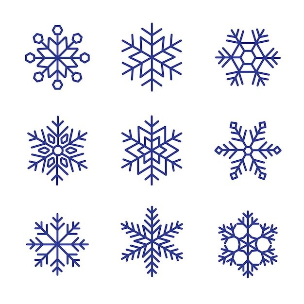 Set van sneeuwvlokken Kerstmis ontwerp vectorillustratie