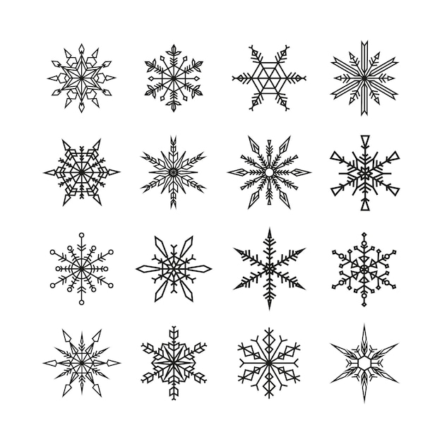 Set van sneeuwvlokken