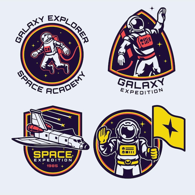 Set van Space Astronaut Badge embleem