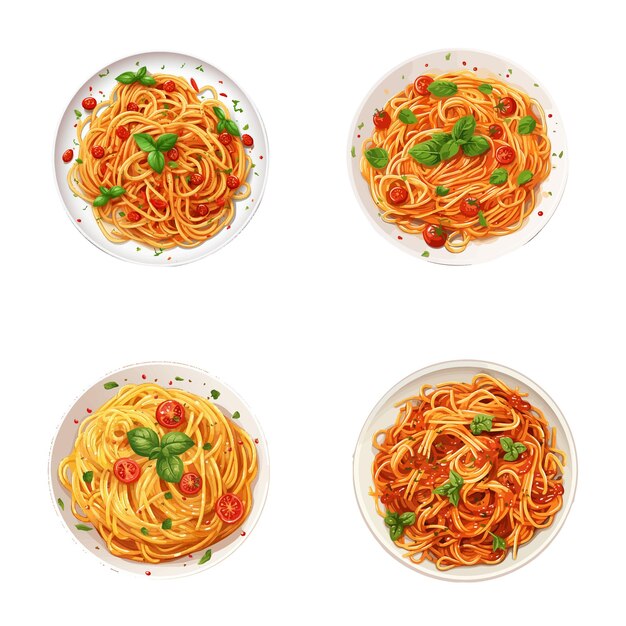 Vector set van spaghetti vector illustraties