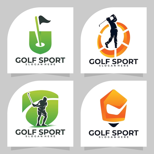 Set van sport golf logo vector ontwerpsjabloon