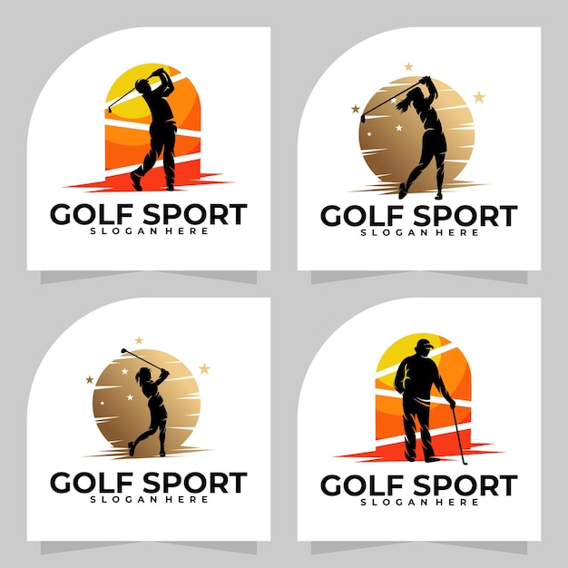 Set van sport golf logo vector ontwerpsjabloon