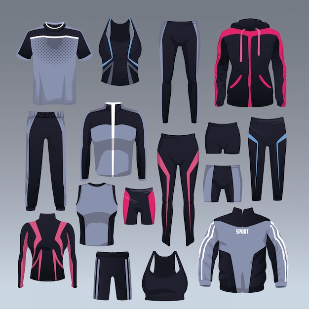 Set van sport slijtage collectie vector