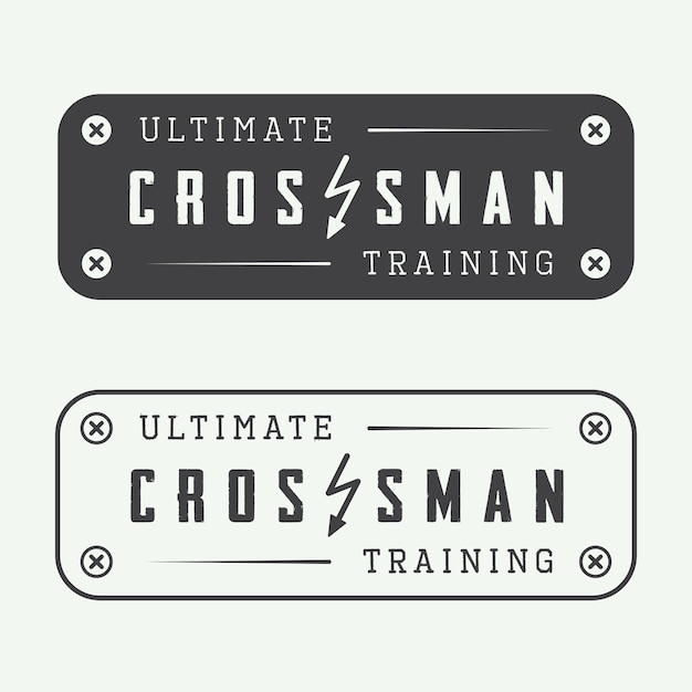 Set van sportschool logo. Crossman training