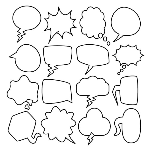 Set van spraak bubbels doodle vector