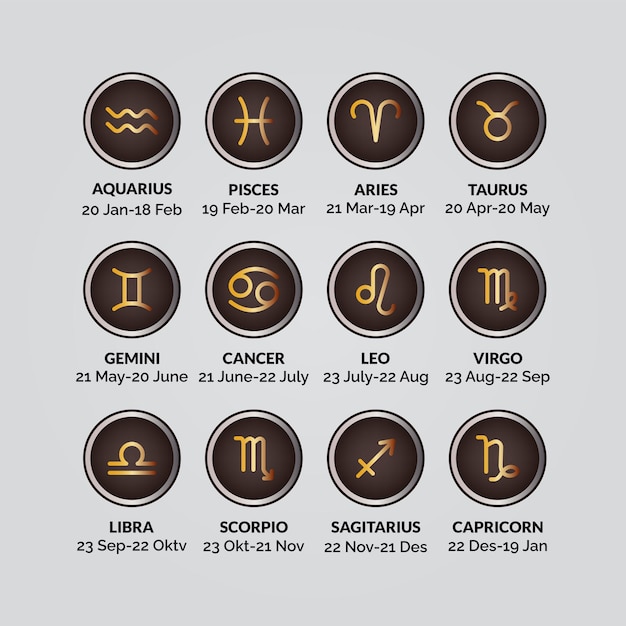 Set van sterrenbeelden en symbolen