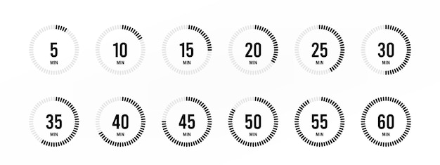 Set van stopwatch timer pictogram illustratie