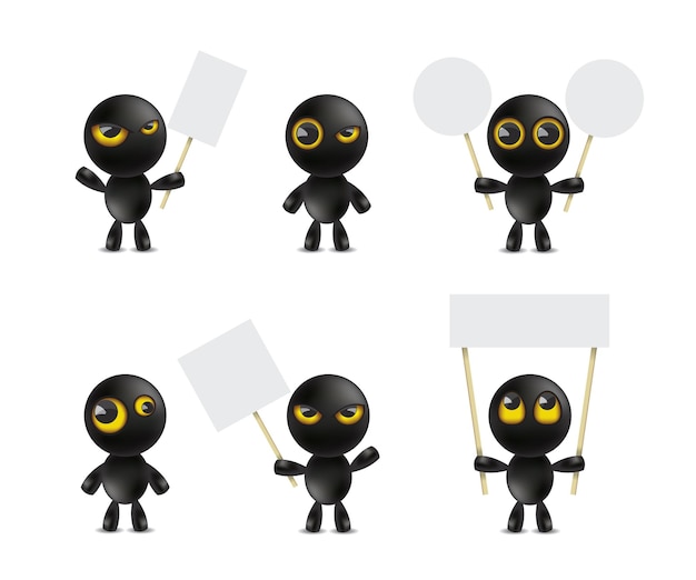 Set van stripfiguren emoticon