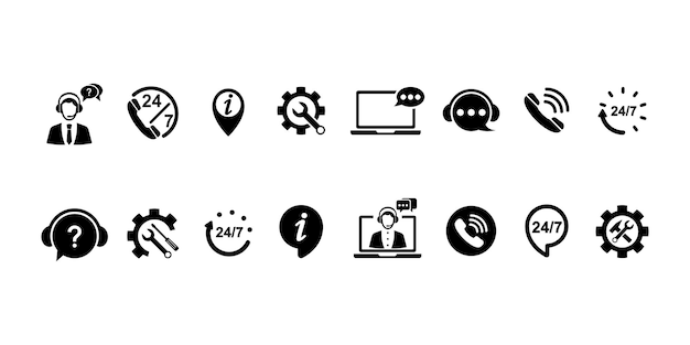 Set van support service vector iconen Support klant hotline of helpline icon