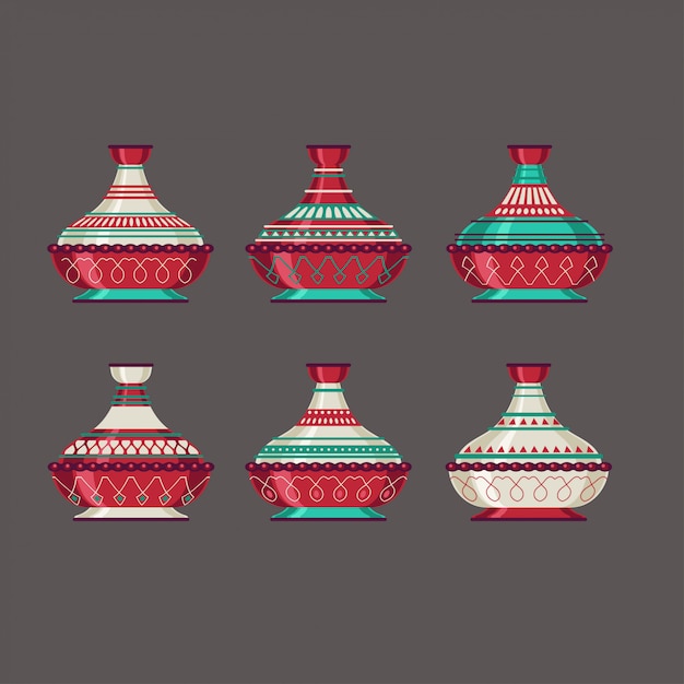 Set van tajine marokkaanse india keramische kookgerei collectie